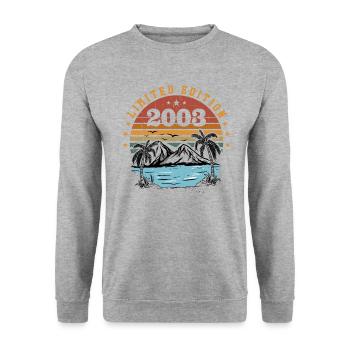 2003 Retro Vintage Jubiläumsgeschenk Geboren im Jahr 2003 - Unisex Pullover - Weißgrau meliert - Vorne - Alina (178cm) & Michal (187cm)