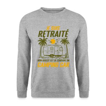 Je Suis Un Retraité Avec Un Camping Car - Sweat-shirt Unisexe - gris chiné - Devant - Alina (178cm) & Michal (187cm)