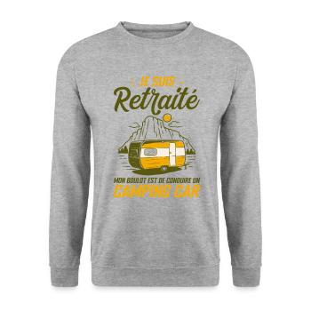 Je Suis Un Retraité Avec Un Camping Car - Sweat-shirt Unisexe - gris chiné - Devant - Alina (178cm) & Michal (187cm)