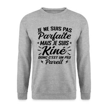 Kinésithérapeute Humour Kinésithérapie Kiné - Sweat-shirt Unisexe - gris chiné - Devant - Alina (178cm) & Michal (187cm)