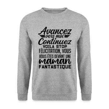 Femme Humour Super Cadeau Pour Maman Marrant Fille - Sweat-shirt Unisexe - gris chiné - Devant - Alina (178cm) & Michal (187cm)