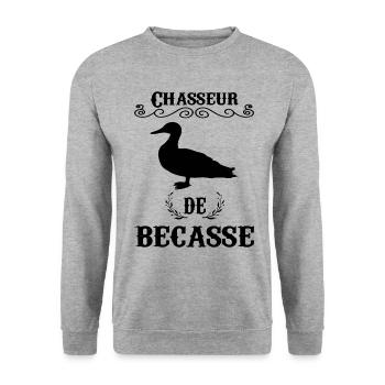 Chasseur De Bécasse - Sweat-shirt Unisexe - gris chiné - Devant - Alina (178cm) & Michal (187cm)