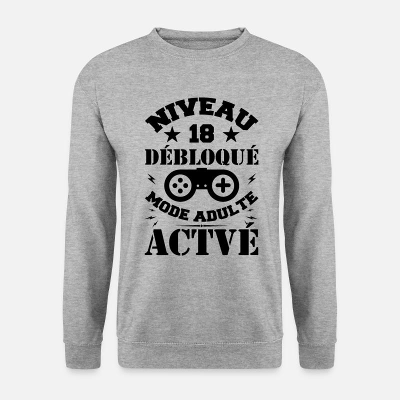 Level 18 Unlocked 18th Birthday - Unisex Sweatshirt - salt & pepper