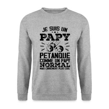 I'm a petanque grandpa - Unisex Sweatshirt - salt & pepper - Front - Alina (178cm) & Michal (187cm)