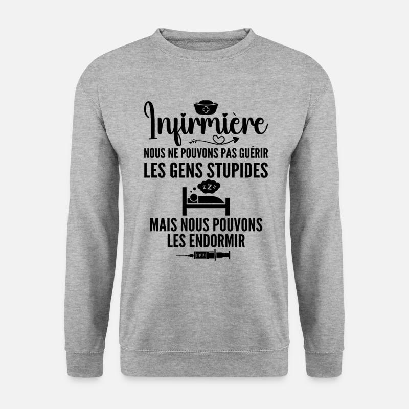 Krankenschwester Humor - Krankenschwester Geschenk - Unisex Pullover - Weißgrau meliert