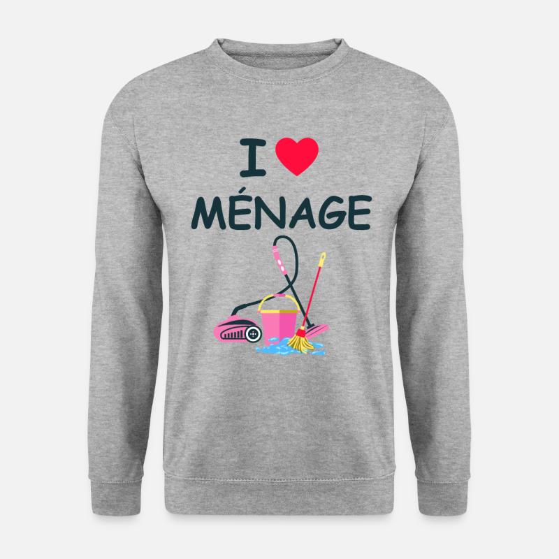 Humor räumt auf - Unisex Pullover - Weißgrau meliert