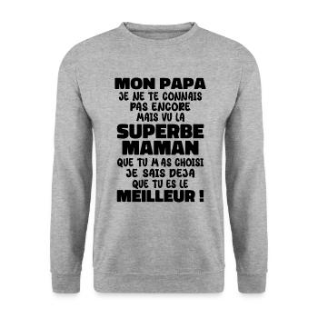 Pregnancy Announcement Gift Future Dad Future Mom - Unisex Sweatshirt - salt & pepper - Front - Alina (178cm) & Michal (187cm)