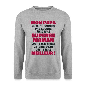 Pregnancy Announcement Gift Future Dad Future Mom - Unisex Sweatshirt - salt & pepper - Front - Alina (178cm) & Michal (187cm)