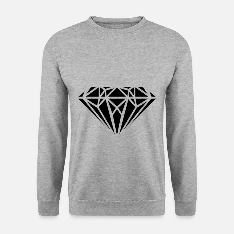 diamant - Unisex Pullover - Weißgrau meliert
