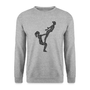 Gymnastique acrobatique - Sweat-shirt Unisexe - gris chiné - Devant - Alina (178cm) & Michal (187cm)