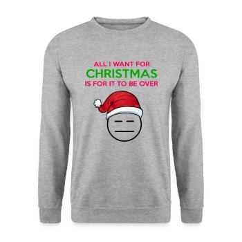 Noël haïsseurs dire drôle Père Noël - Sweat-shirt Unisexe - gris chiné - Devant - Alina (178cm) & Michal (187cm)
