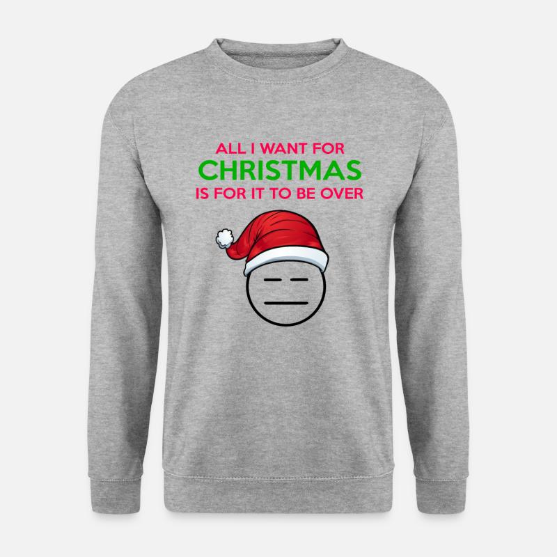 Weihnachten xmas Hasser Spruch lustig Nikolaus - Unisex Pullover - Weißgrau meliert