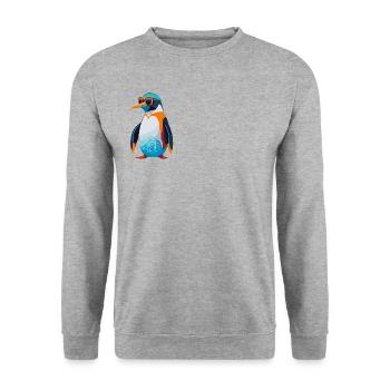 Pinguin-Revolution - Unisex Pullover - Weißgrau meliert - Vorne - Alina (178cm) & Michal (187cm)
