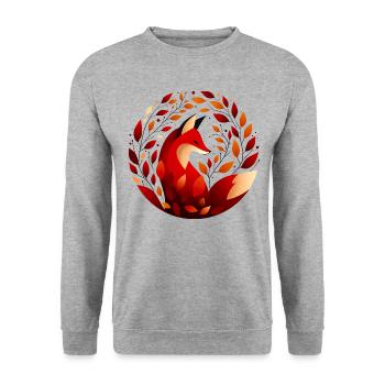 Fox and autumn leaves - Unisex Sweatshirt - salt & pepper - Front - Alina (178cm) & Michal (187cm)