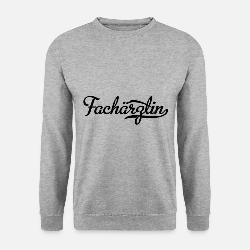 fachärztin - Unisex Pullover - Weißgrau meliert