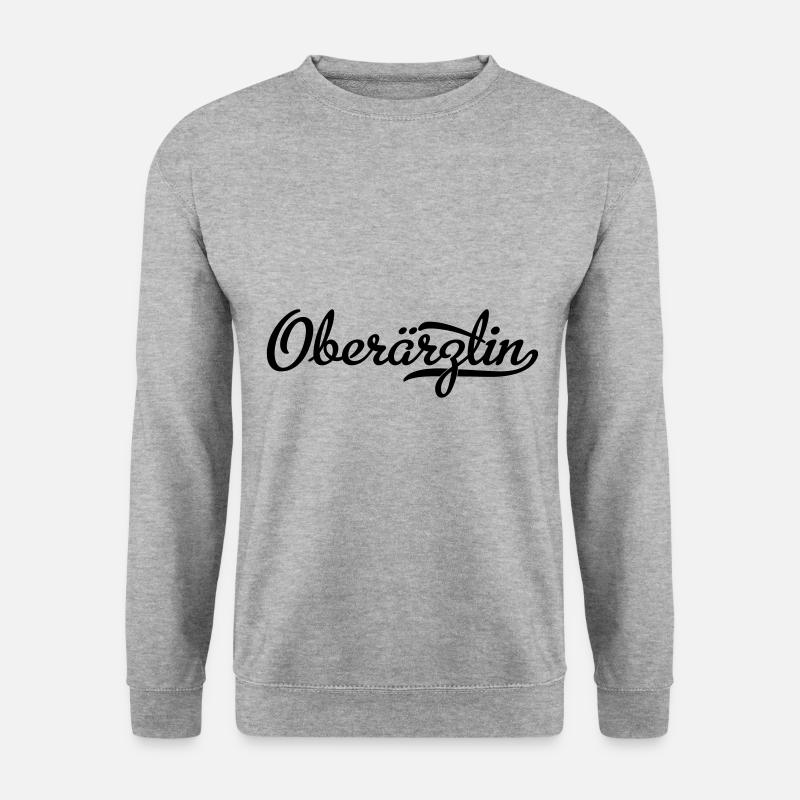 oberärztin - Unisex Pullover - Weißgrau meliert