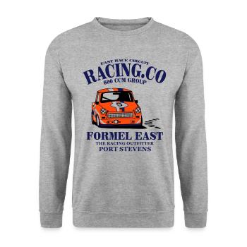  - Trabi - Unisex Pullover - Weißgrau meliert - Vorne - Alina (178cm) & Michal (187cm)