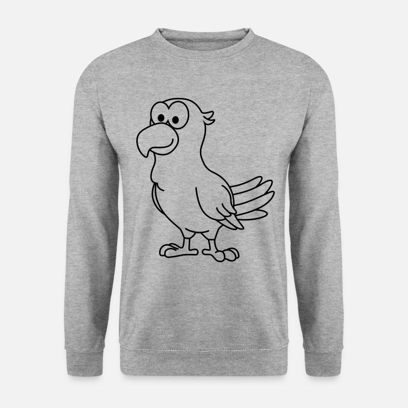 Papagai Comic Tier - Unisex Pullover - Weißgrau meliert