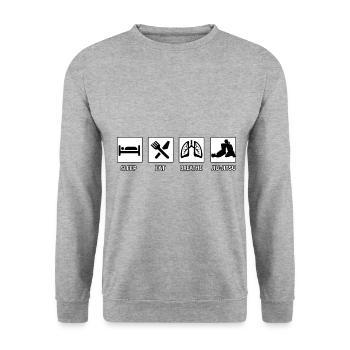 Jiu-Jitsu Brésilien BJJ - Sweat-shirt Unisexe - gris chiné - Devant - Alina (178cm) & Michal (187cm)
