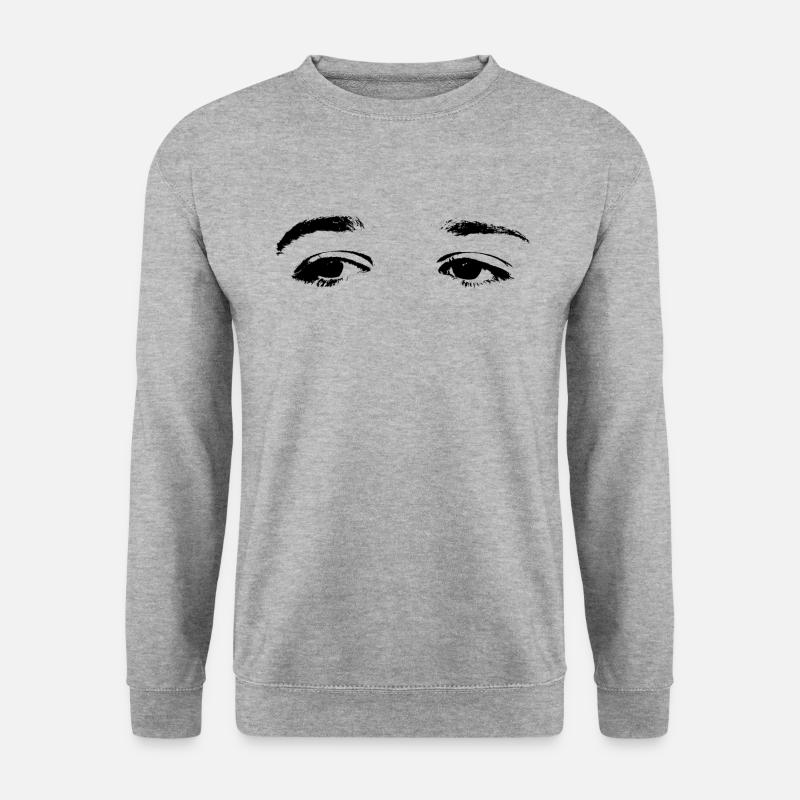 schöne schwarze Augen - Unisex Pullover - Weißgrau meliert