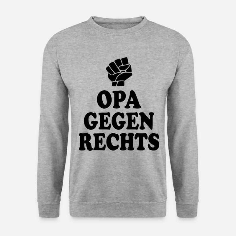 Opas gegen rechts - Unisex Pullover - Weißgrau meliert