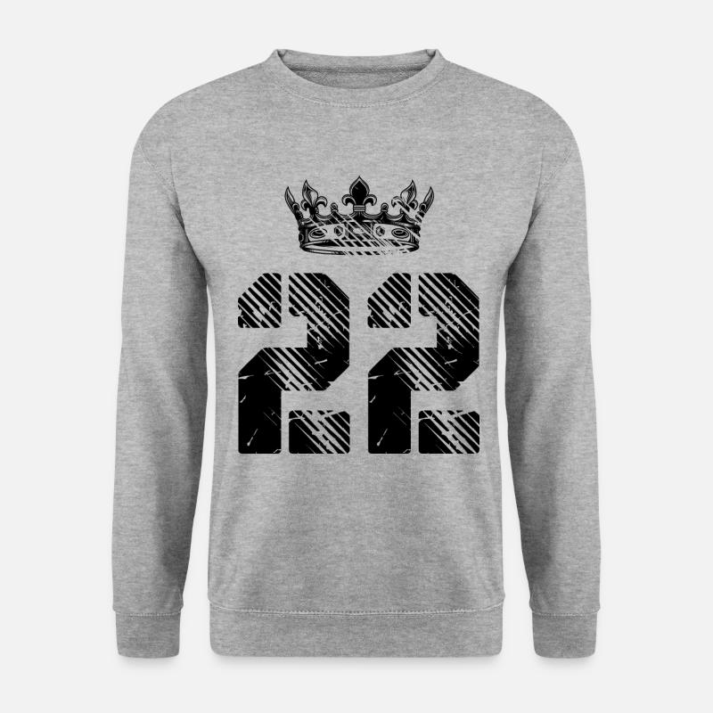 22 Couronne de numéros - Sweat-shirt Unisexe - gris chiné