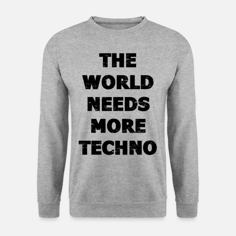 Techno - Unisex Pullover - Weißgrau meliert