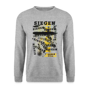 Siegen Deutschland Stadt Skyline Heimat Liebe - Unisex Pullover - Weißgrau meliert - Vorne - Alina (178cm) & Michal (187cm)