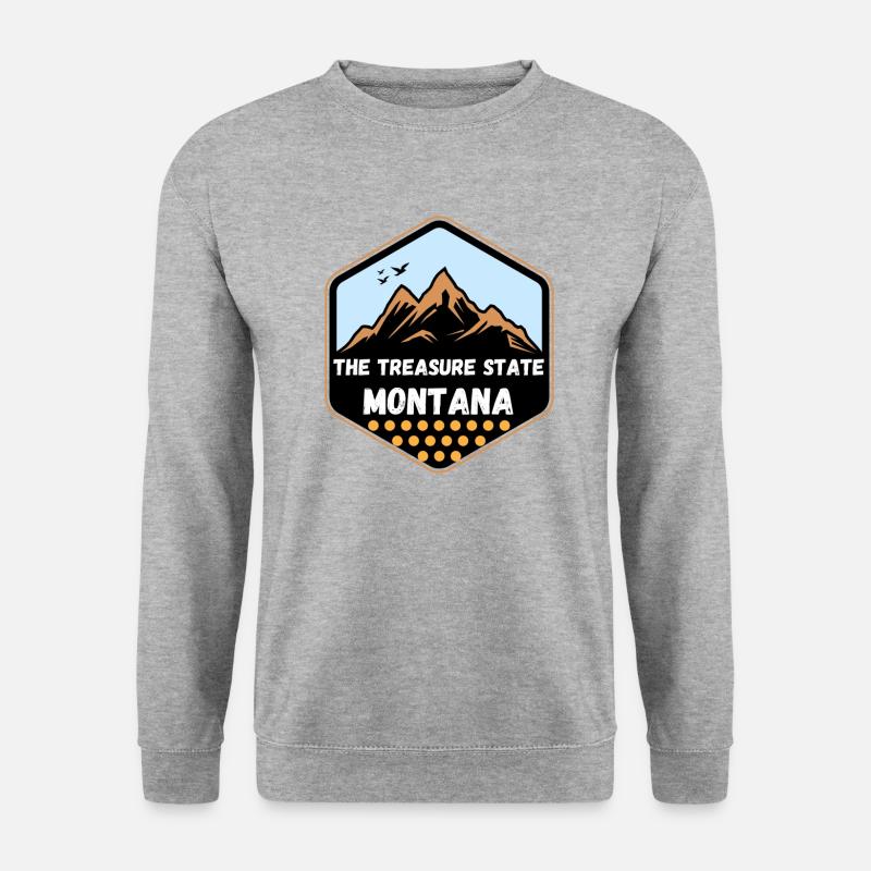 Montana - The Treasure State - Unisex Pullover - Weißgrau meliert