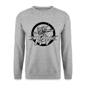 Drone - Sweat-shirt Unisexe - gris chiné - Devant - Alina (178cm) & Michal (187cm)