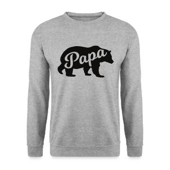 Papa ours papa ours père ours brun - Sweat-shirt Unisexe - gris chiné - Devant - Alina (178cm) & Michal (187cm)