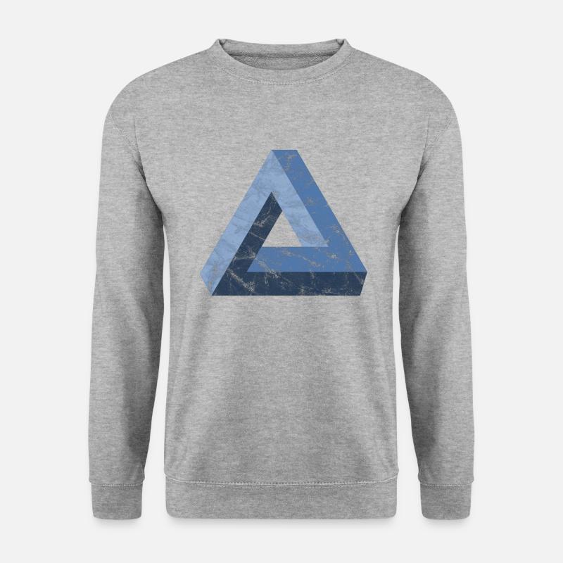 Unmögliches Dreieck Tribar Optische Illusion Mathe - Unisex Pullover - Weißgrau meliert