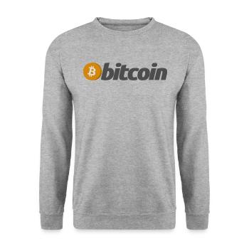Bitcoin - Unisex Pullover - Weißgrau meliert - Vorne - Alina (178cm) & Michal (187cm)