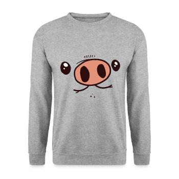 Pig costume - Unisex Sweatshirt - salt & pepper - Front - Alina (178cm) & Michal (187cm)