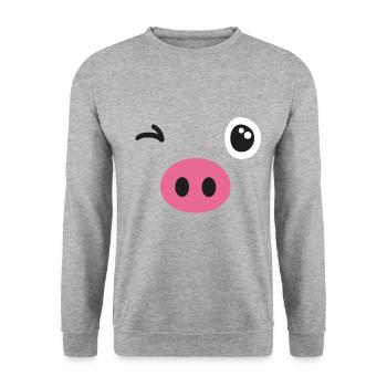 Pig costume - Unisex Sweatshirt - salt & pepper - Front - Alina (178cm) & Michal (187cm)