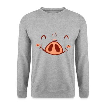 Pig costume - Unisex Sweatshirt - salt & pepper - Front - Alina (178cm) & Michal (187cm)