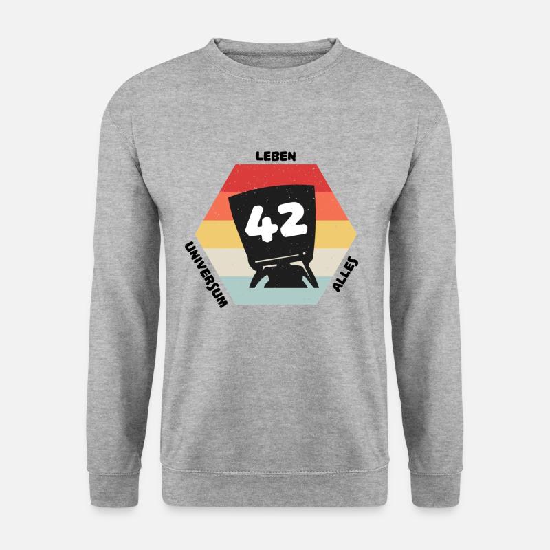 Antwort 42 - Unisex Pullover - Weißgrau meliert