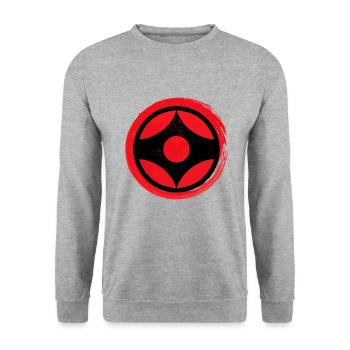 Karate Kyokushin logo - Unisex Sweatshirt - salt & pepper - Front - Alina (178cm) & Michal (187cm)