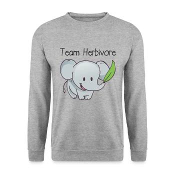 Vegan Team Herbivore - Unisex Sweatshirt - salt & pepper - Front - Alina (178cm) & Michal (187cm)