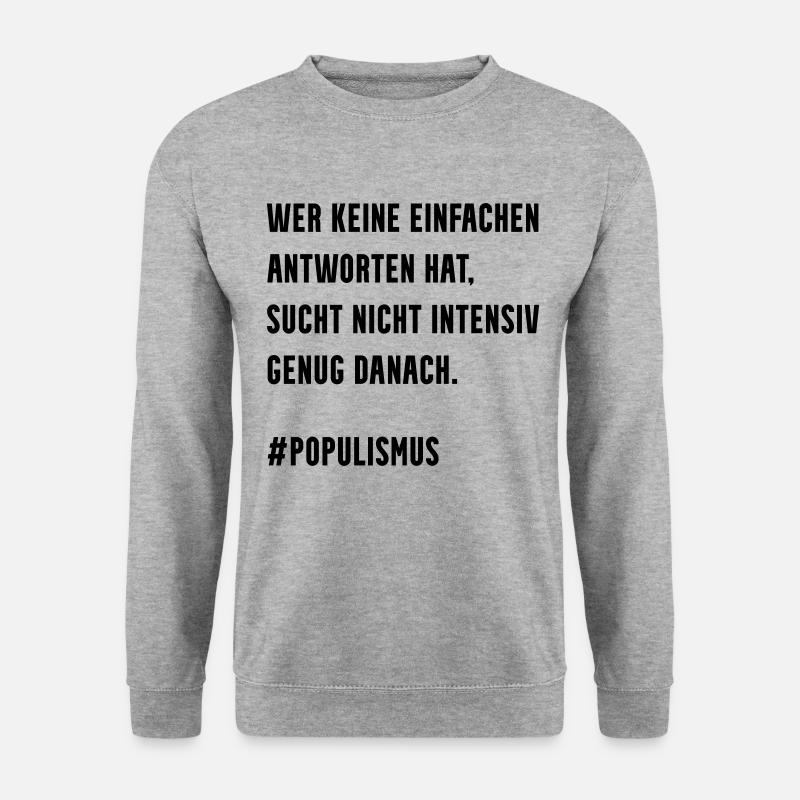 POPULISMUS - Unisex Pullover - Weißgrau meliert