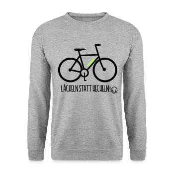 E-Bike Pedelec Funny Gift Bike eMTB Bike - Unisex Sweatshirt - salt & pepper - Front - Alina (178cm) & Michal (187cm)