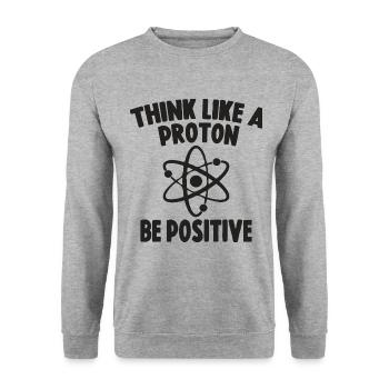 Think Like A Proton Pensez Comme Un Proton - Sweat-shirt Unisexe - gris chiné - Devant - Alina (178cm) & Michal (187cm)