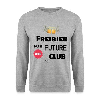 Freibier for Future Club - Unisex Pullover - Weißgrau meliert - Vorne - Alina (178cm) & Michal (187cm)