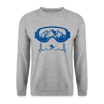Ski Snowboard Lunettes de Ski Ski Sports d'Hiver - Sweat-shirt Unisexe - gris chiné - Devant - Alina (178cm) & Michal (187cm)