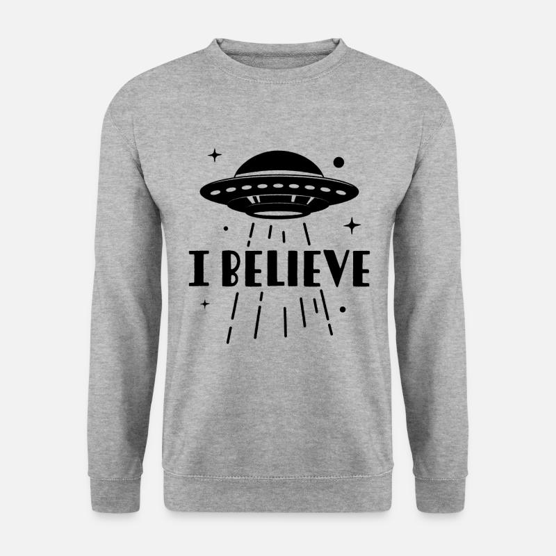 Ich glaube - Unisex Pullover - Weißgrau meliert