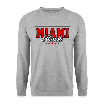 Miami - Unisex Pullover - Weißgrau meliert - Vorne - Alina (178cm) & Michal (187cm)