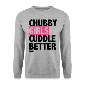 Chubby Girls Cuddle Better - Unisex Sweatshirt - salt & pepper - Front - Alina (178cm) & Michal (187cm)