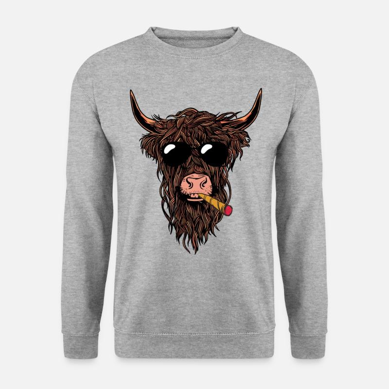 Smoking Joint Cow - Unisex Sweatshirt - salt & pepper