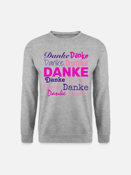 DANKE - DANKESCHÖN - DANKBARKEIT - DANKBAR - Unisex Pullover - Weißgrau meliert