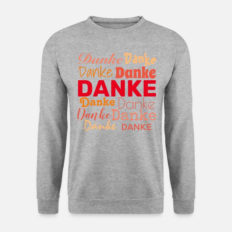 DANKE - DANKESCHÖN - DANKBARKEIT - DANKBAR - Unisex Pullover - Weißgrau meliert